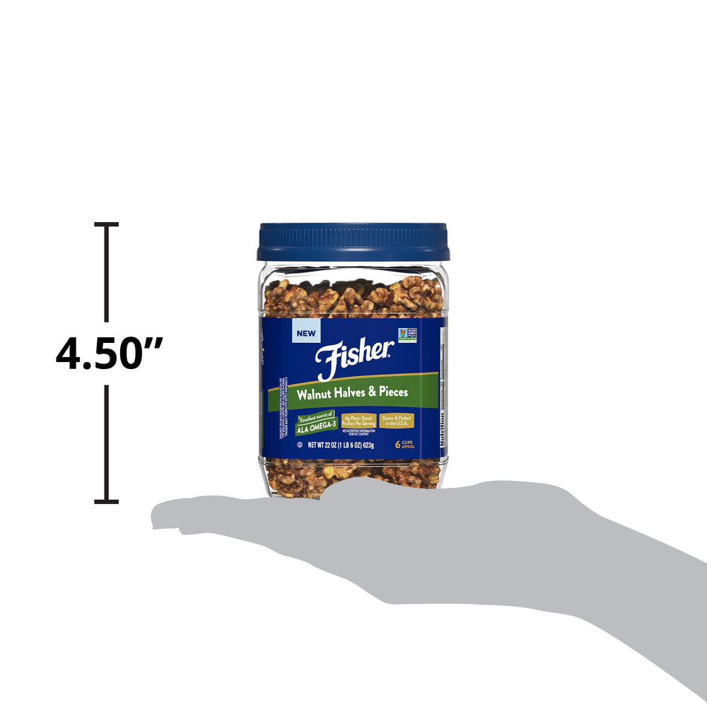 Fisher Chef's Naturals vegan keto snack walnuts offer plant-based protein.