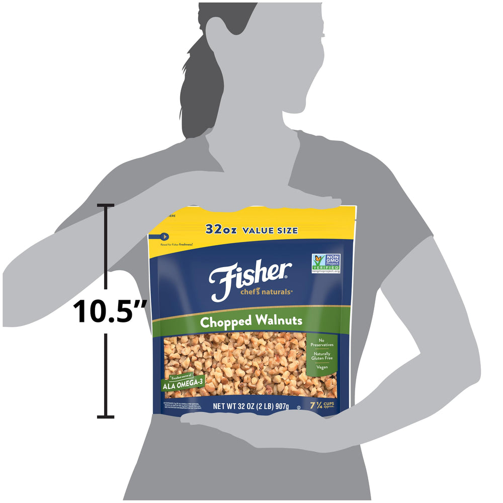 Nut topping ideas from Fisher Chef's Naturals for ice cream and salads.
