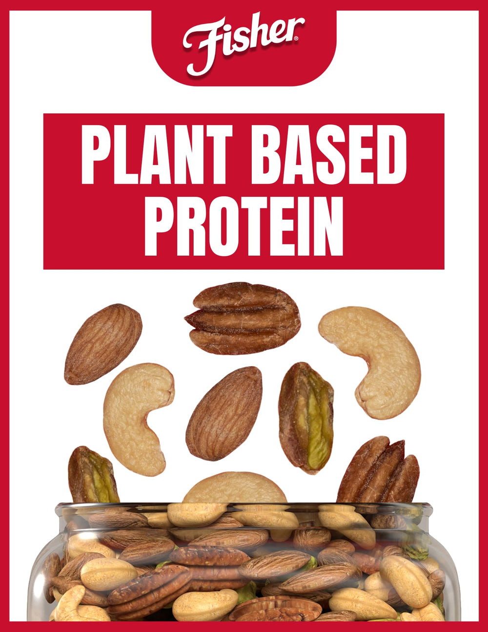 Fisher Nuts with sea salt highlight clean ingredients and simple crunch.