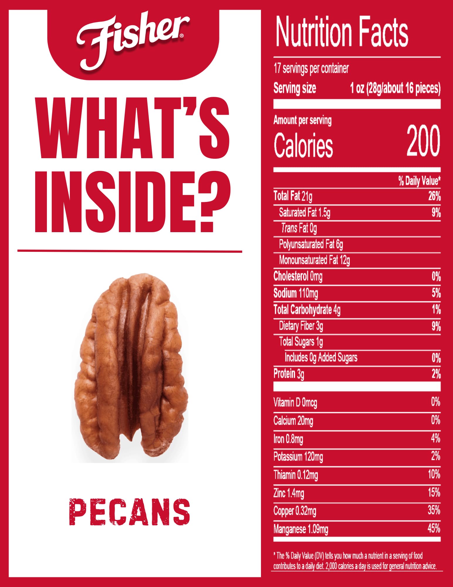 Fisher Pecans close-up crunch highlights crisp texture and sea salt.