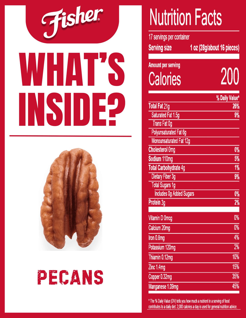 Fisher Pecans close-up crunch highlights crisp texture and sea salt.