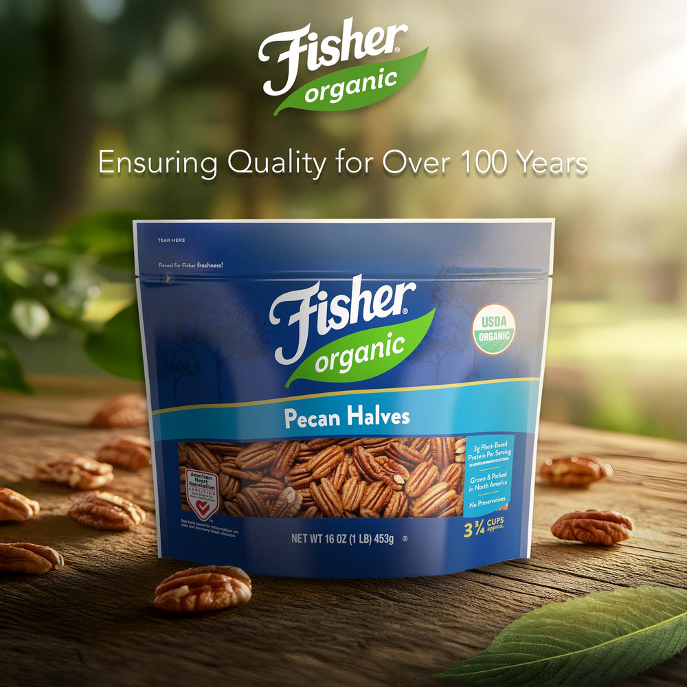 Keto and paleo friendly snack option with Fisher pecans halves