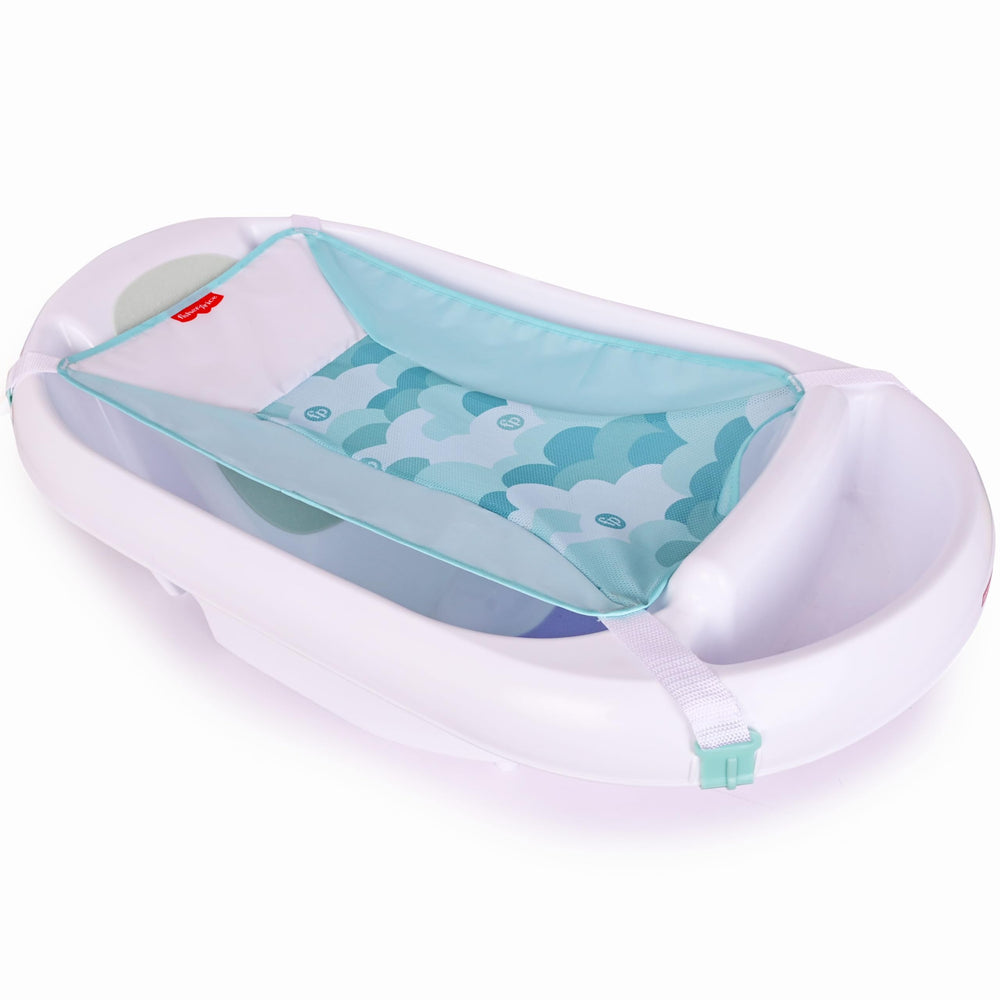Fisher-Price 3-N-1 bath sling supports newborn comfort during baths.