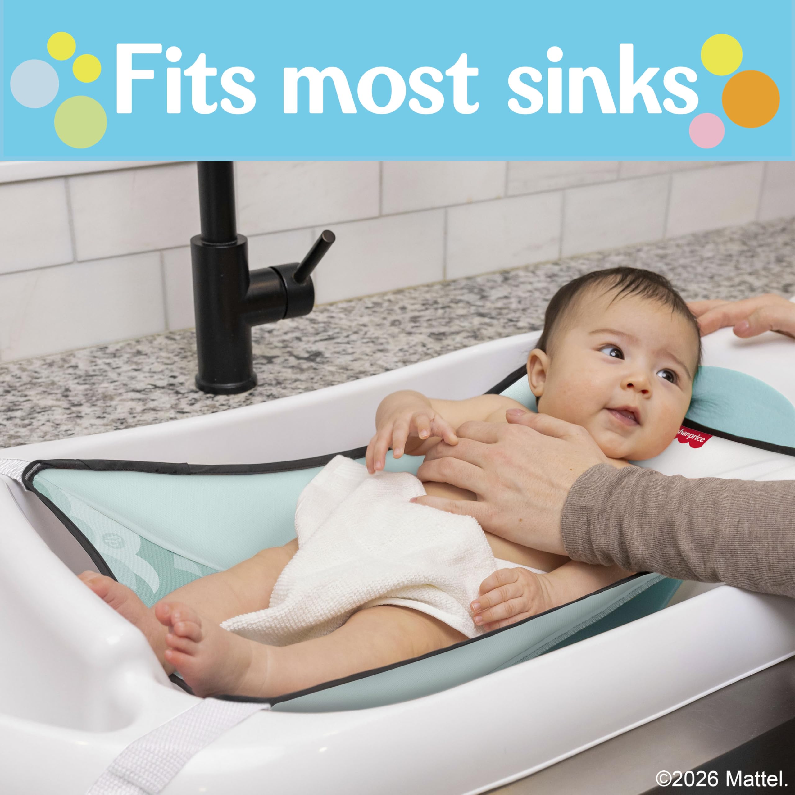 Fisher-Price tub storage keeps toys and supplies tidy at hand.