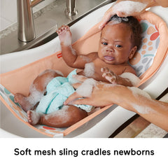 Fisher-Price 4-in-1 tub transitions from newborn sling to toddler tub
