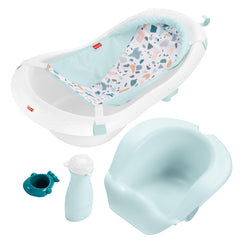 Fisher-Price baby bath sling newborn in use, gentle support during bath time