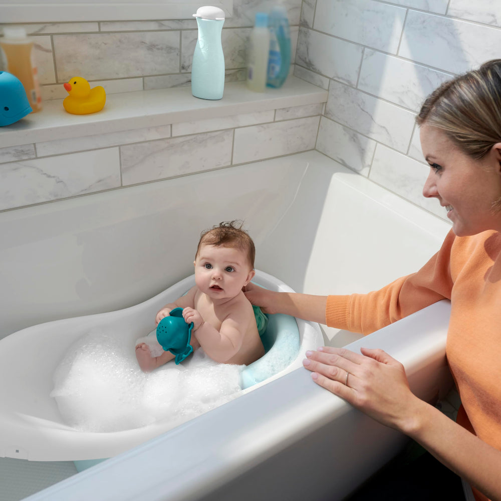 Fisher-Price toddler tub shows spacious seating for growing kids
