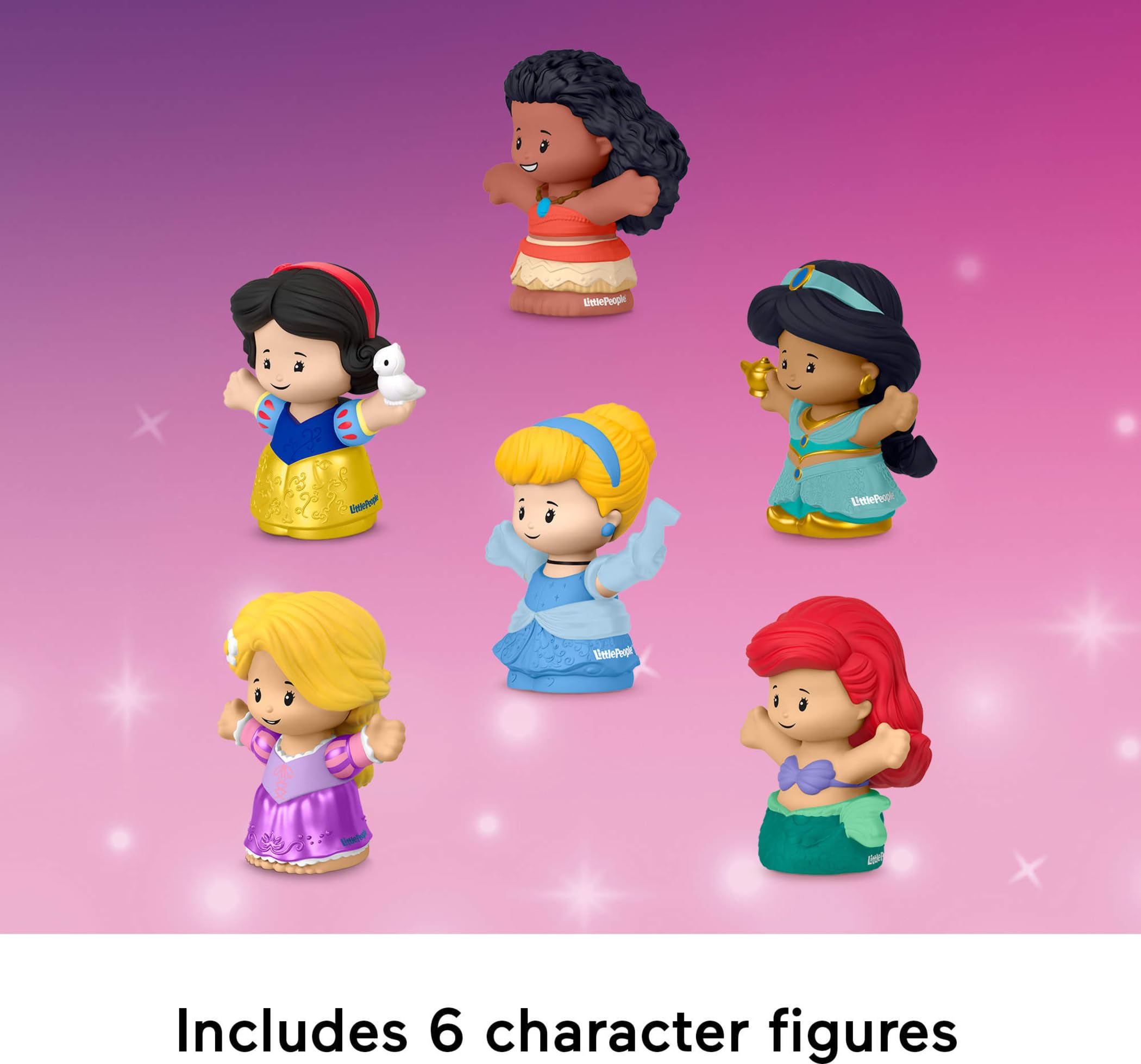 Fisher-Price Little People Jasmine figure for kid-friendly pretend scenes.