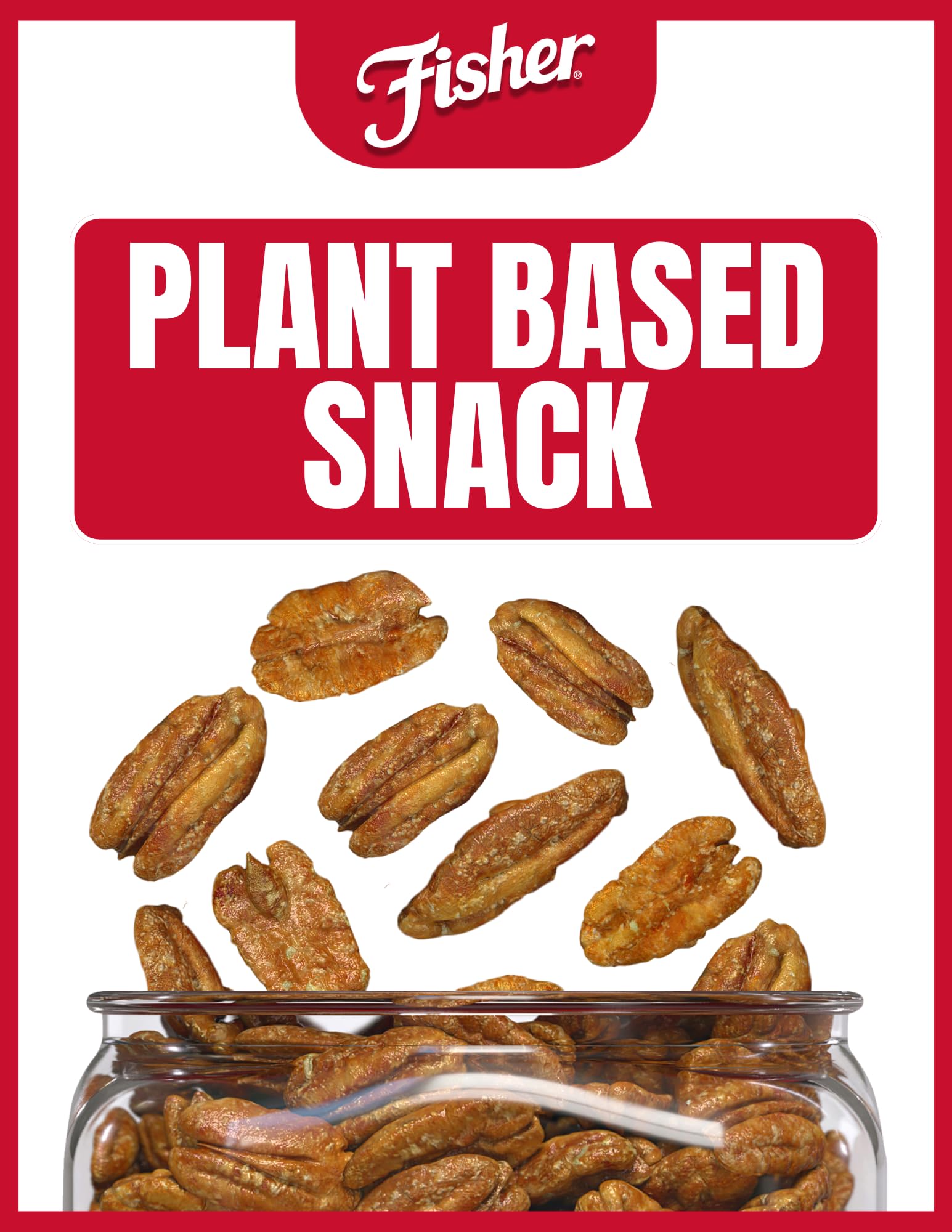 Fisher Snack Candied Pecans crunchy texture ideal for salads and snacks.