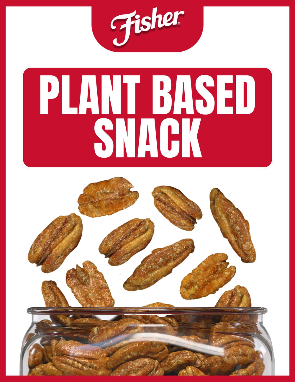 Fisher Snack Candied Pecans crunchy texture ideal for salads and snacks.