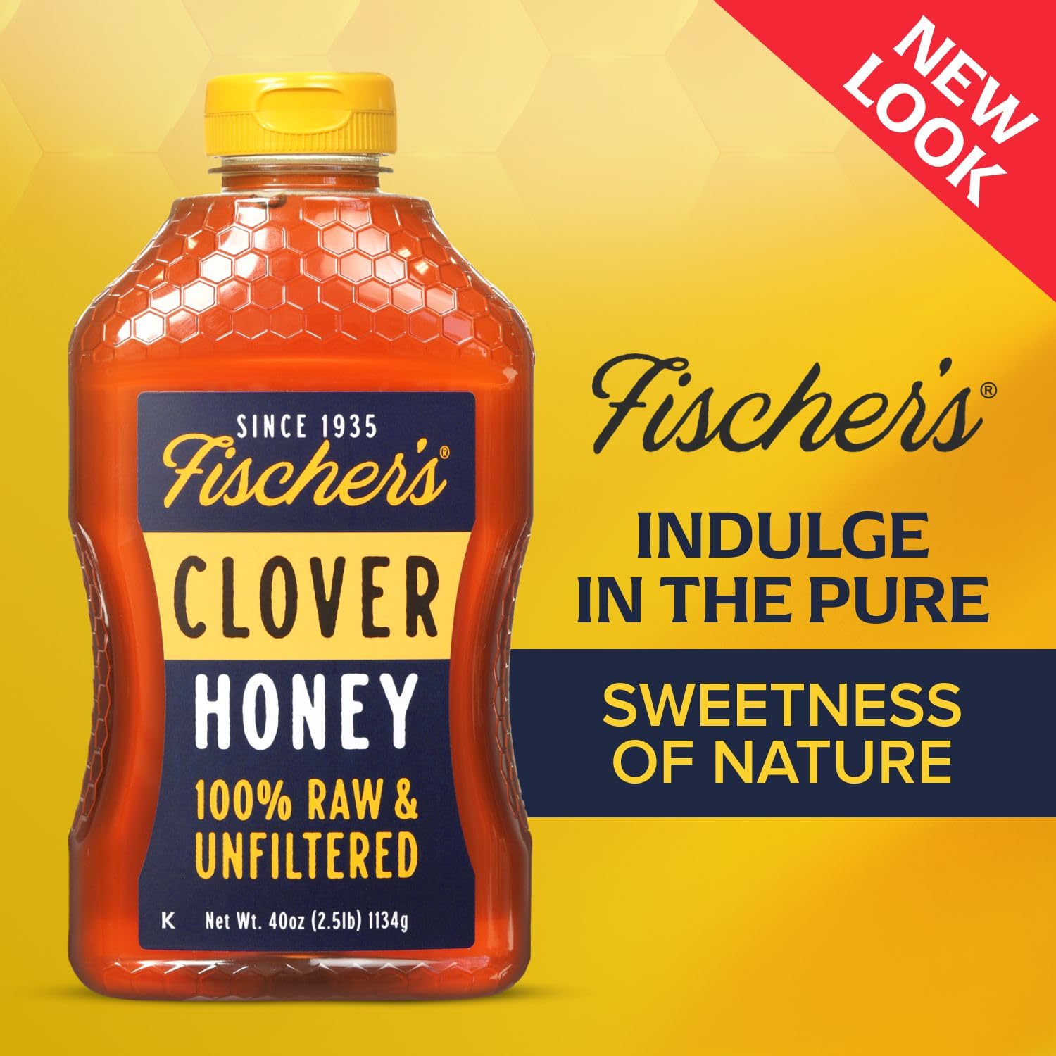 Fischer's Clover Honey amber color drizzle enhances desserts with floral sweetness.