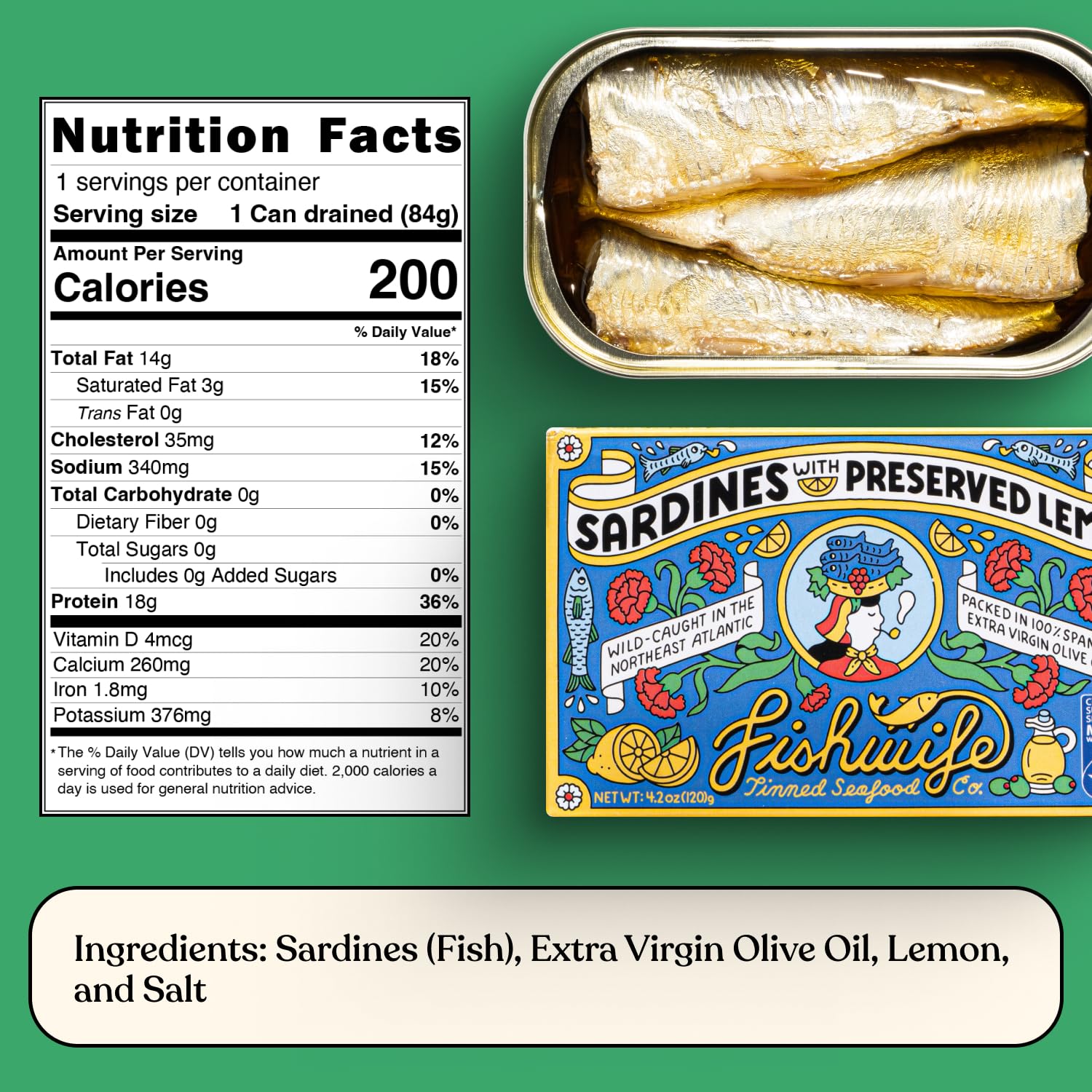 Fishwife Sardine Quad hot pepper tin adds a flavorful kick.