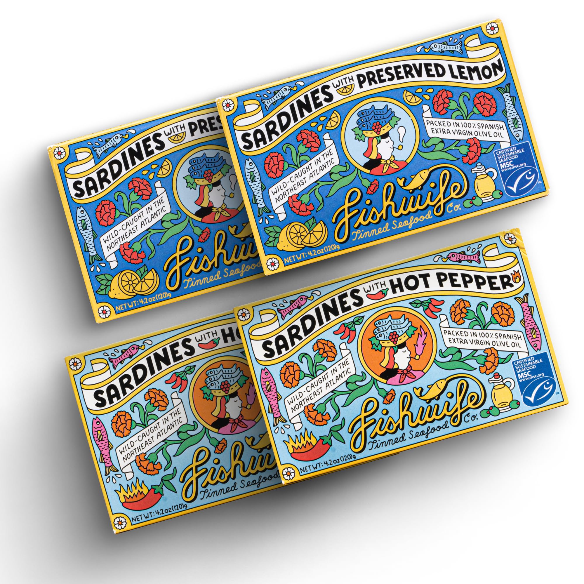 Fishwife Sardine Quad lemon tin, ideal for quick, high-protein lunches.