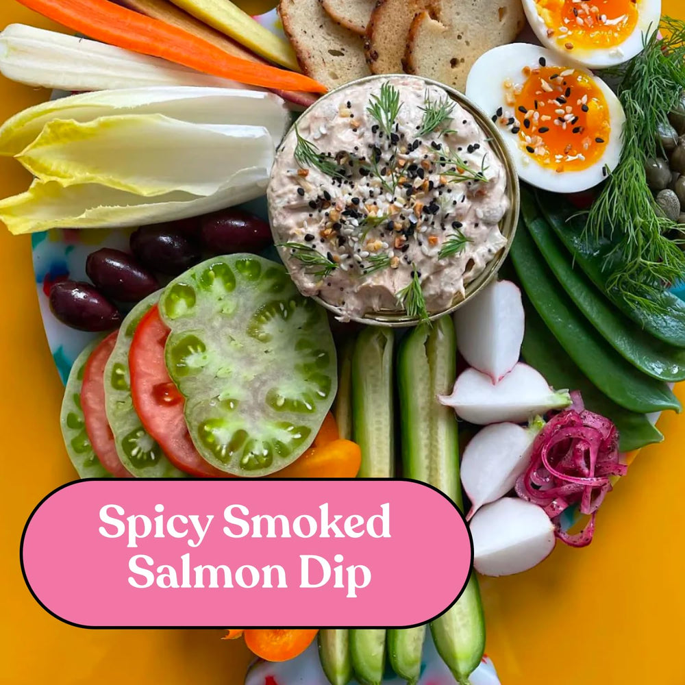 Serving suggestion: Fishwife smoked salmon dip as a ready-made appetizer.