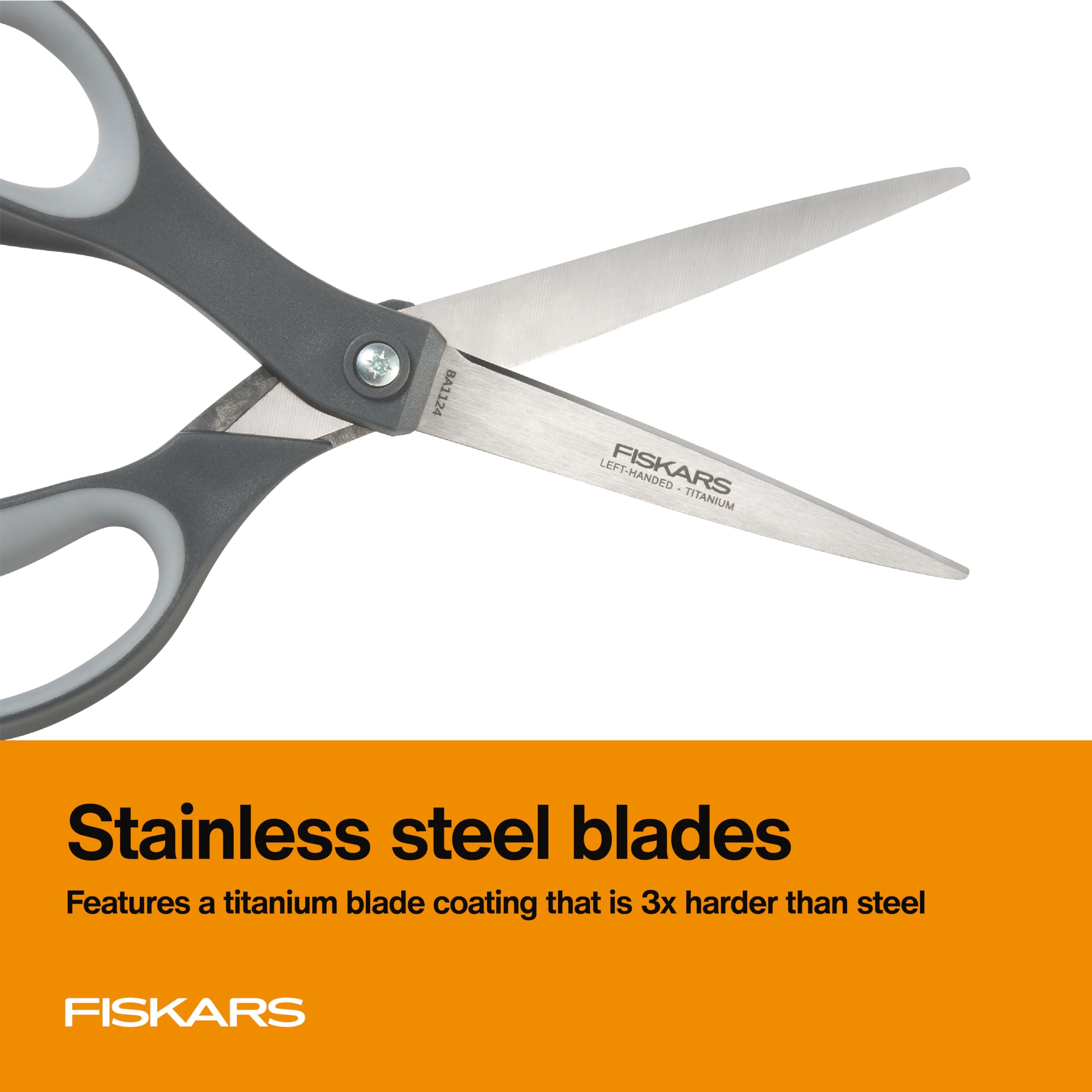 Fiskars ergonomic softgrip handle provides comfortable control while cutting.