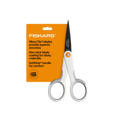Fiskars Micro Trip Scissors softgrip handle close-up for precise, comfortable cutting