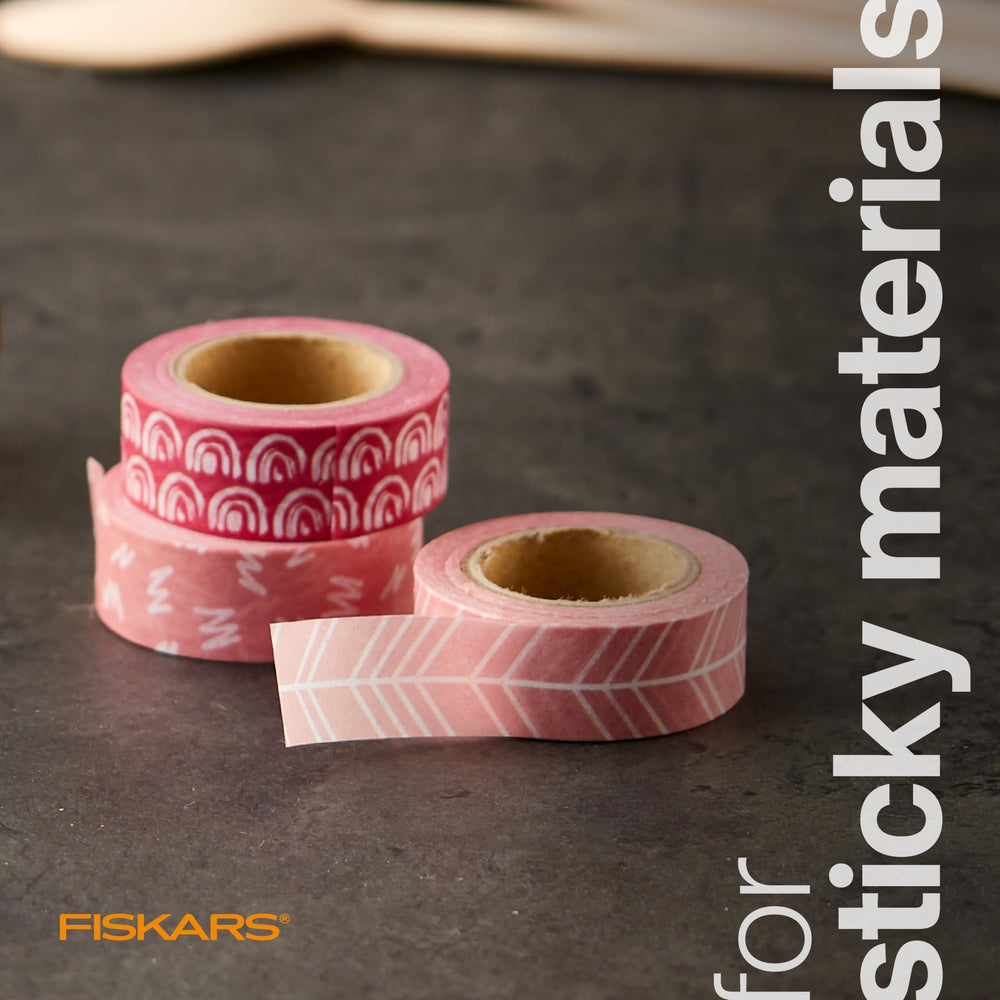 Fiskars Micro Trip Scissors cutting sticky materials demonstration