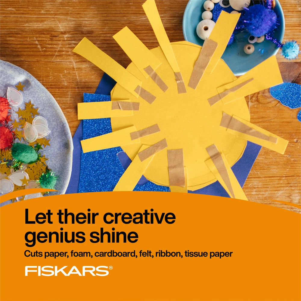 Fiskars SoftGrip blunt-tip kids scissors optimized opening angle for control
