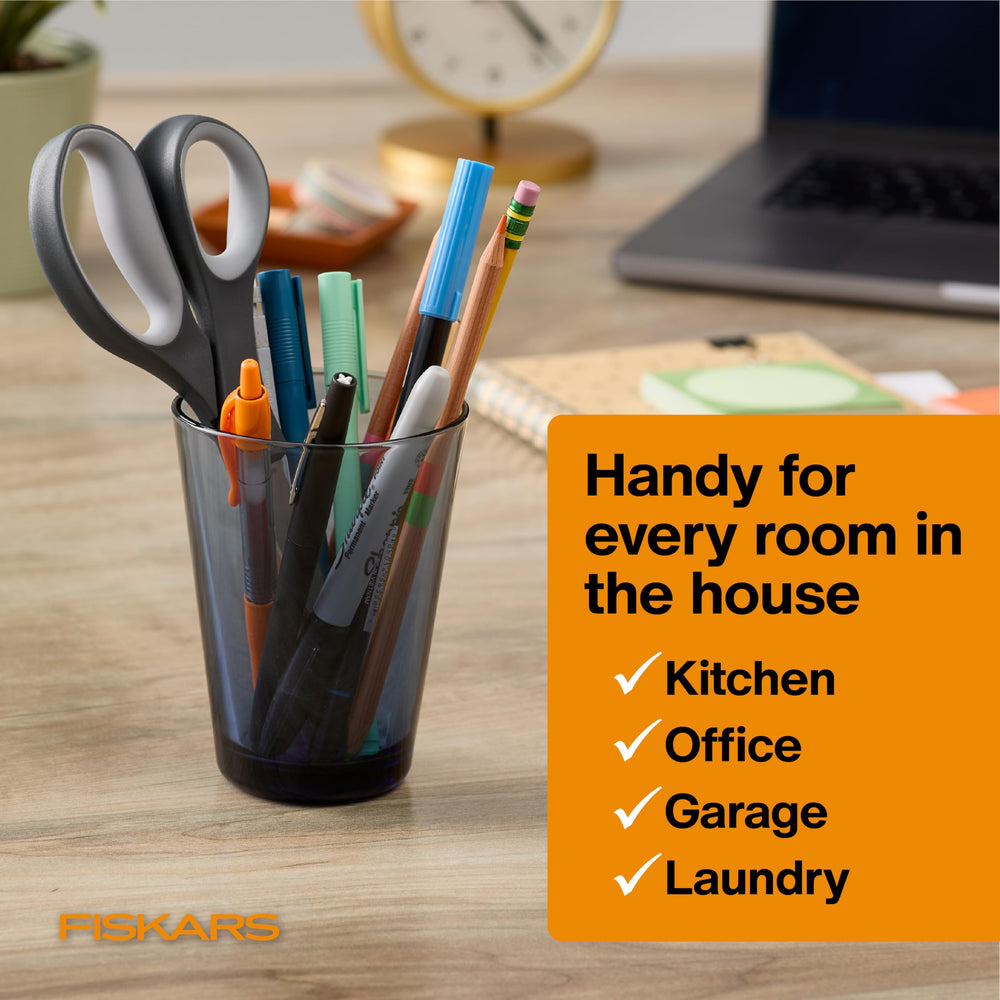 Fiskars stainless-steel left-handed scissors built for reliable performance.