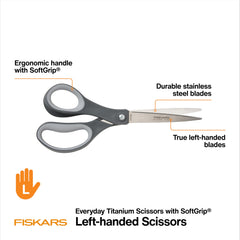 Fiskars titanium-coated blades offer enhanced durability for frequent office tasks.