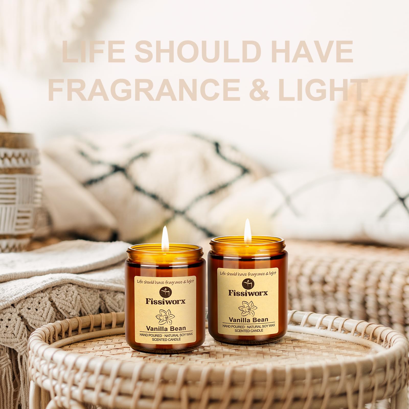 Fissiworx candles use natural ingredients for a cleaner burn.