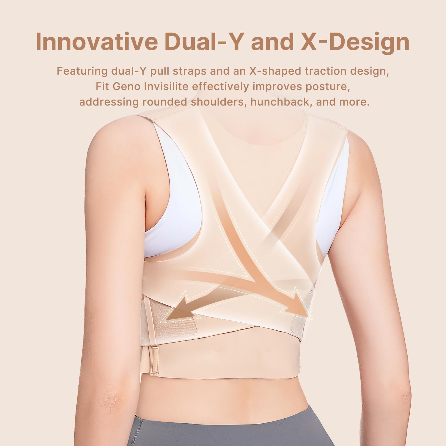 Fit Geno Invisilite worn under clothing demonstrates invisible, lightweight support
