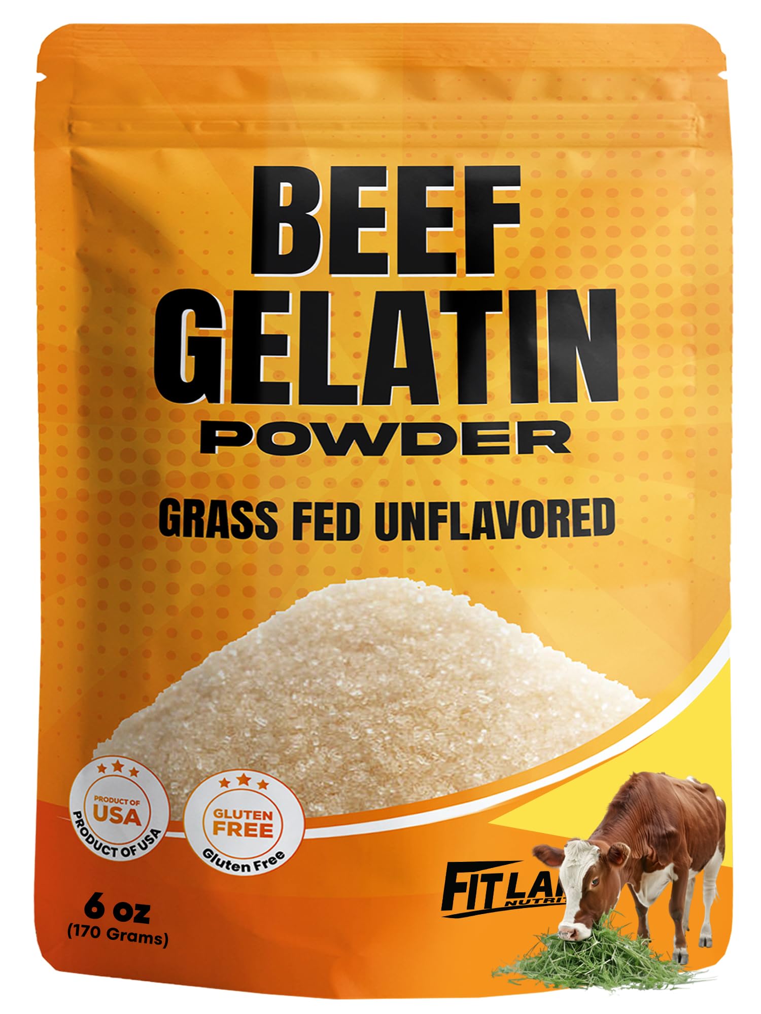 Fit Lane Beef Gelatin Powder bottle for clean thickening in sauces and desserts.