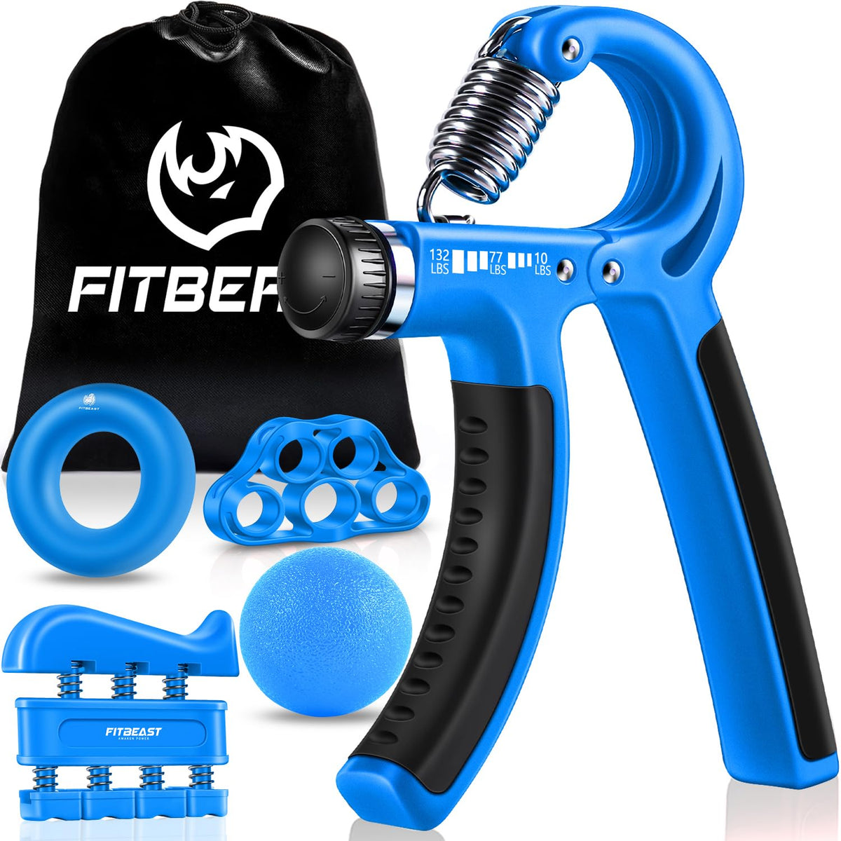 FitBeast grip strengthener front view—compact and portable for workouts anywhere.