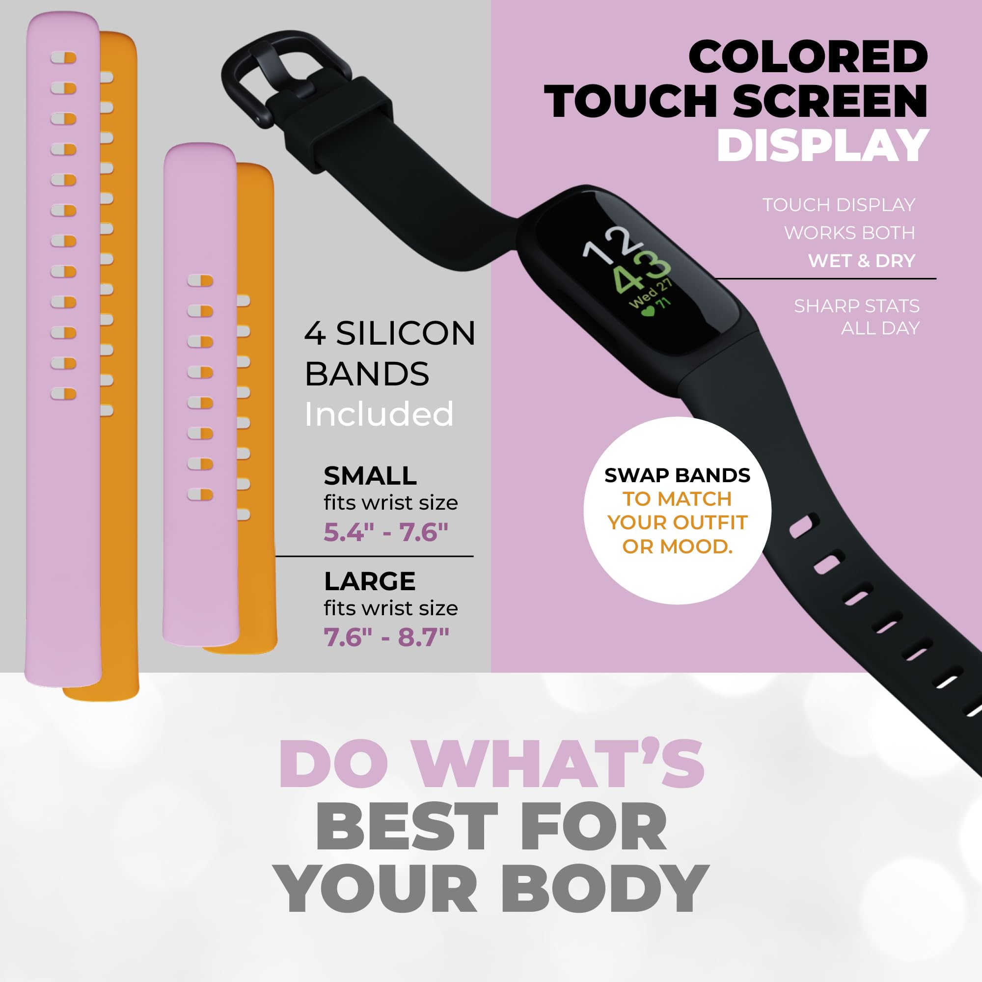 Fitbit Inspire 3 screen protector shields display during workouts