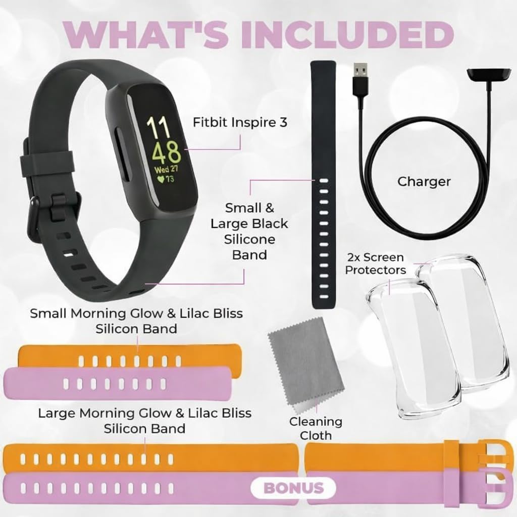 Fitbit Inspire 3 with large wristband for active workouts and secure fit