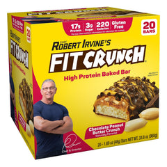 FITCRUNCH Peanut Butter Crunch bar wrapped for a protein snack on the go.