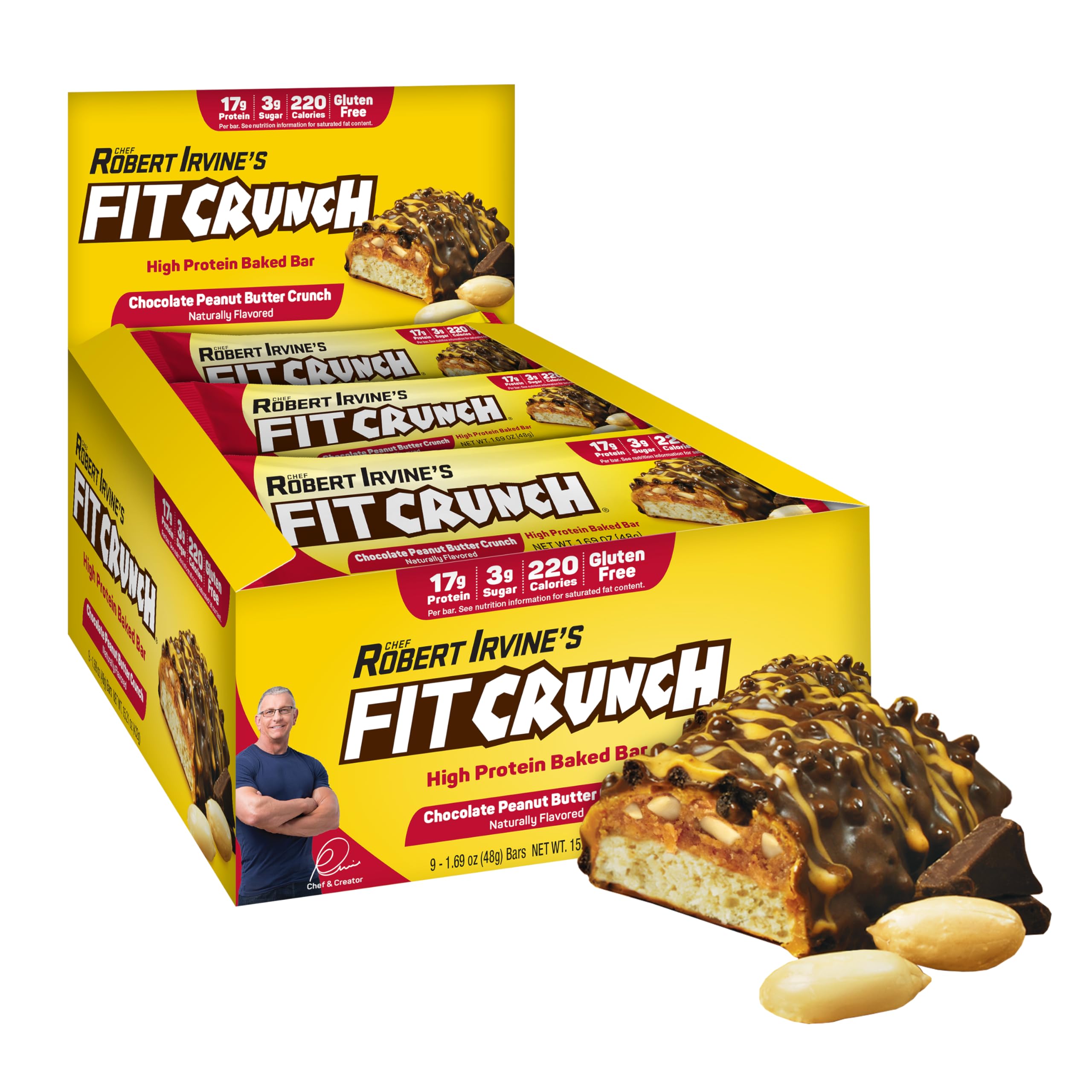 FitCrunch snack-size protein bar with 6-layer baked texture for post-workout energy