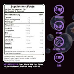 Closeup texture of FitEval Tanning Gummies shows soft, chewy consistency for easy daily enjoyment.
