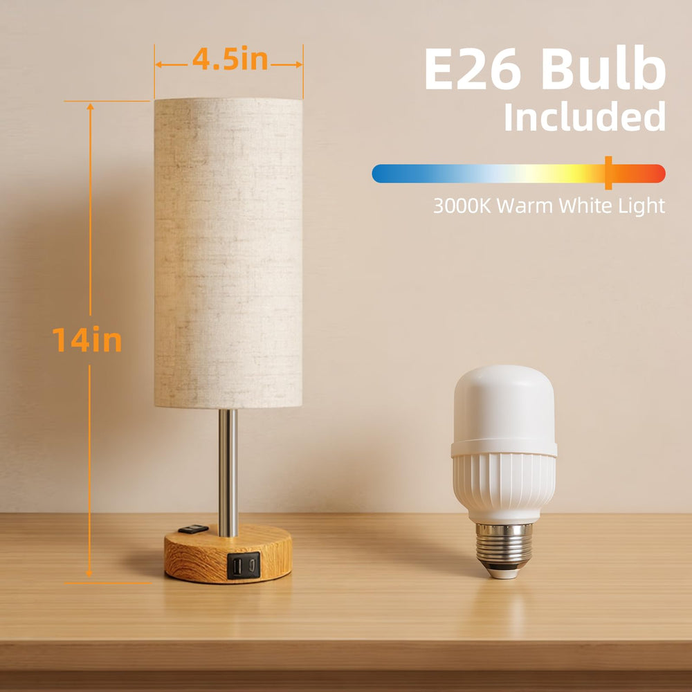 USB-A port visible on Fitfull table lamp for extra device charging.