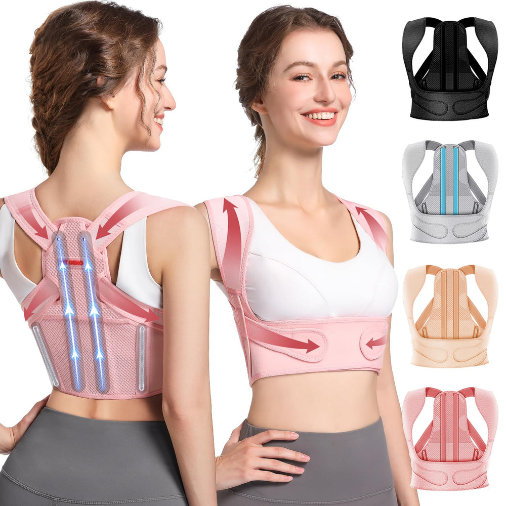 Fit Geno posture corrector with adjustable belt offers comfortable upper back support.