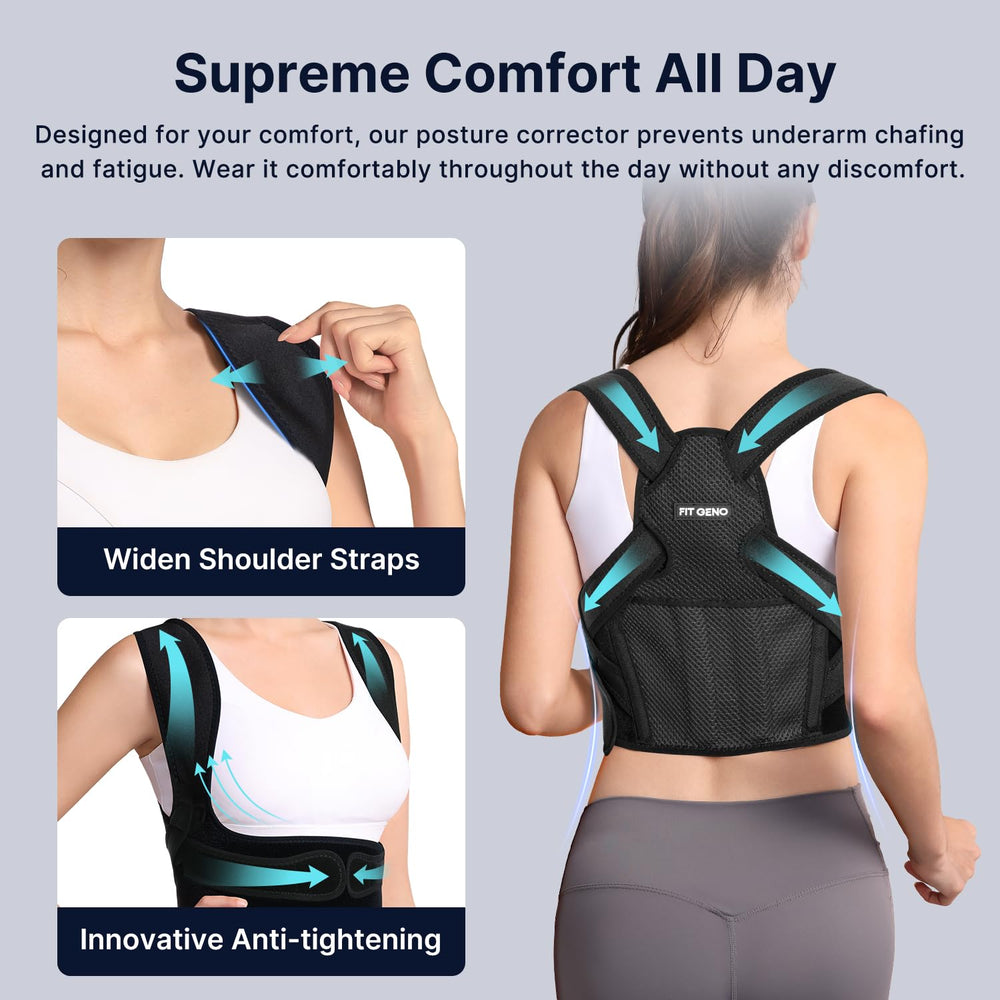Fit Geno Posture Corrector breathable materials keep you cool.