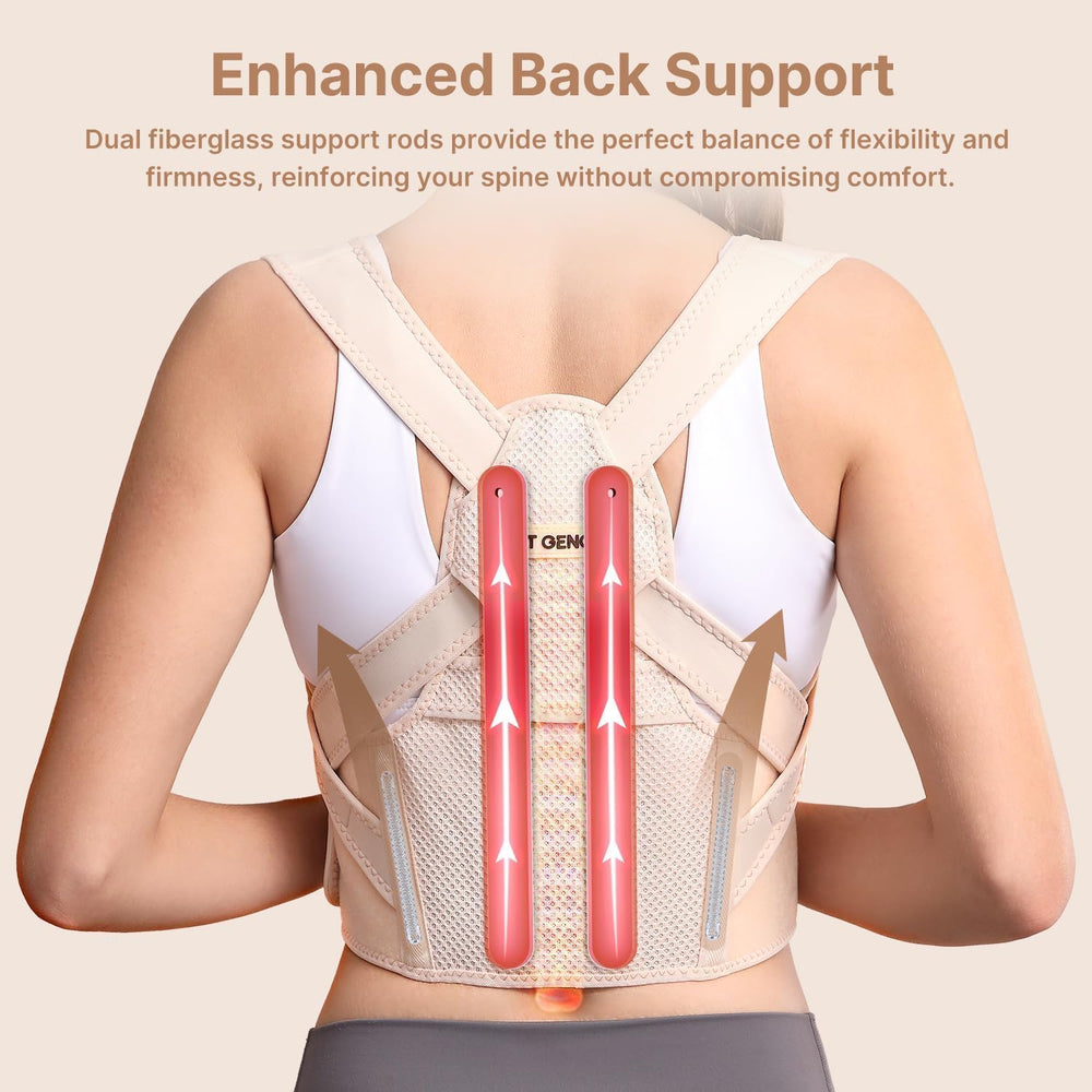 Fit Geno upper-back-support helps keep shoulders aligned for improved posture