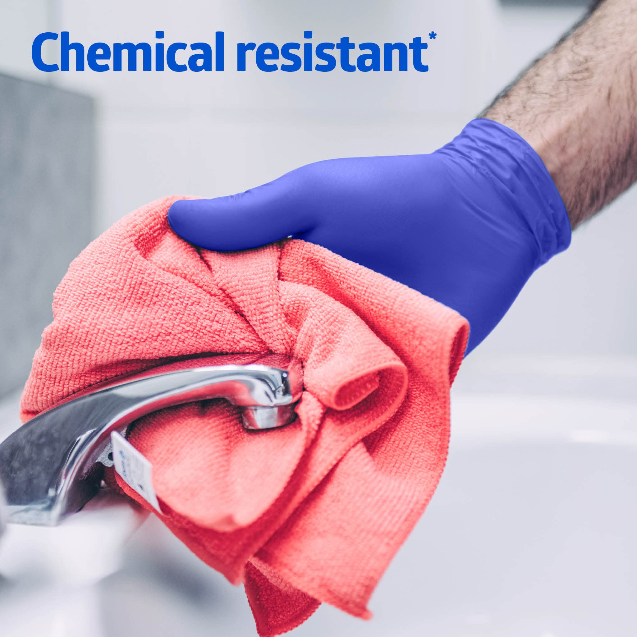 FitGuard Touch nitrile glove on hand illustrating comfort and dexterity