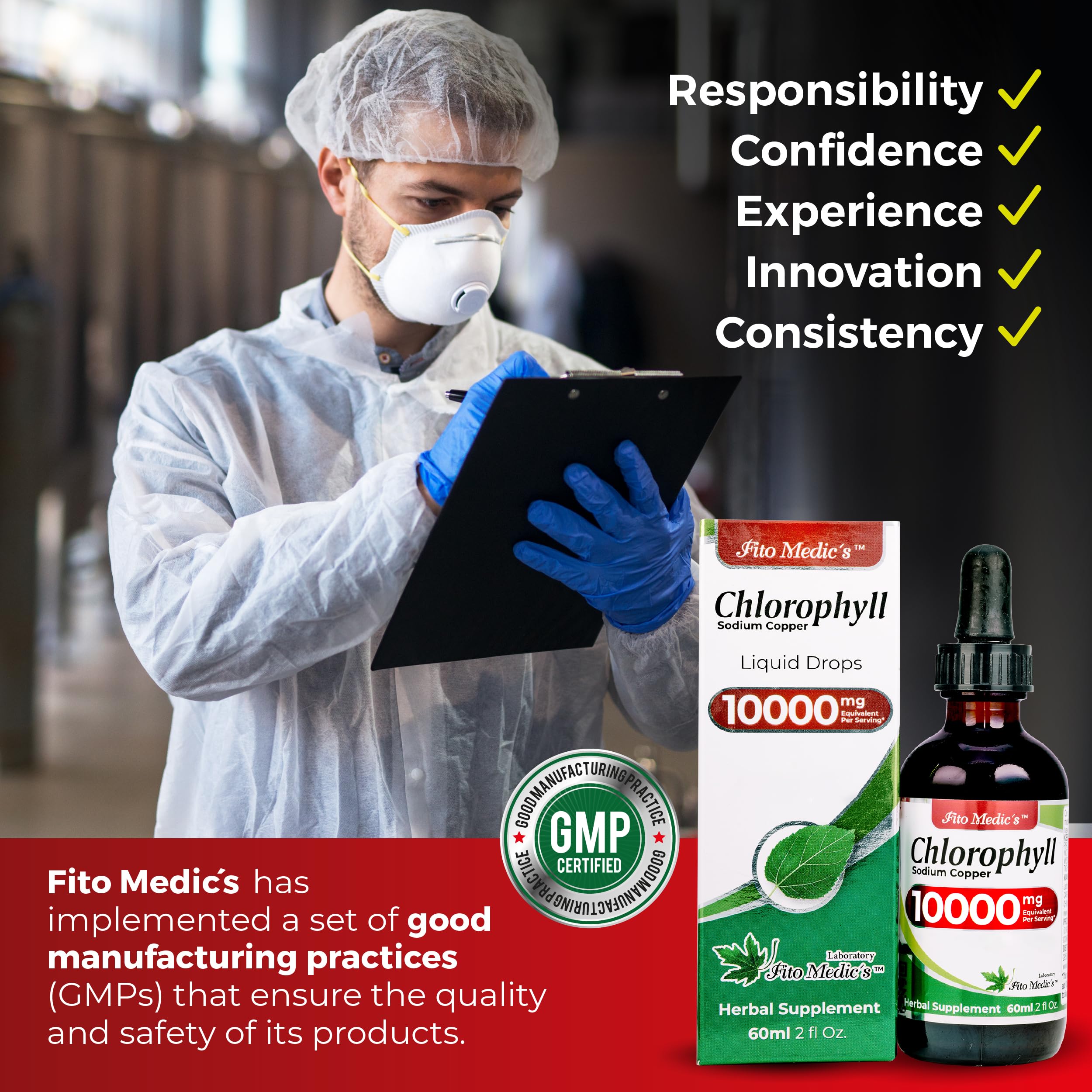 Morning routine with FITO MEDIC'S Lab drops beside a water bottle.