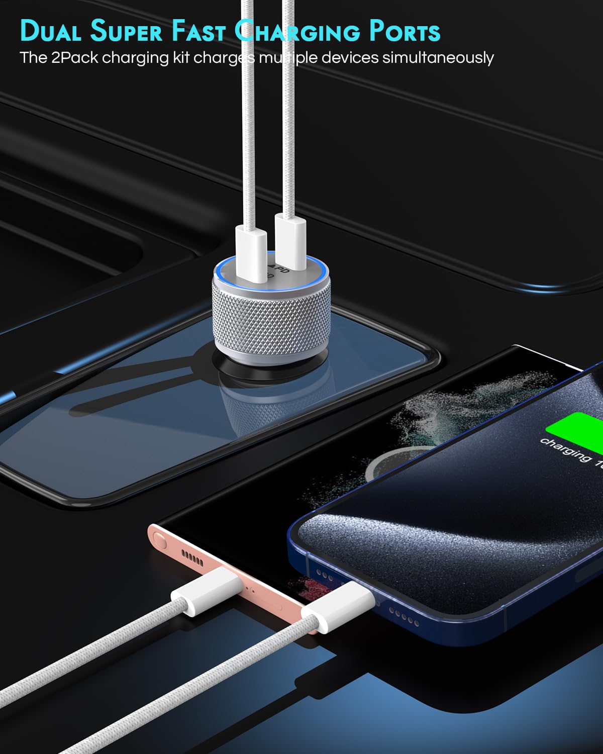 Fitequipment nylon braided USB-C to USB-C cable for durable fast charging.