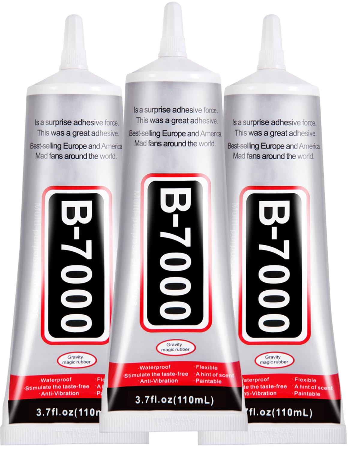 FITTDYHE B7000 glue trio in 110ml bottles for versatile crafting.