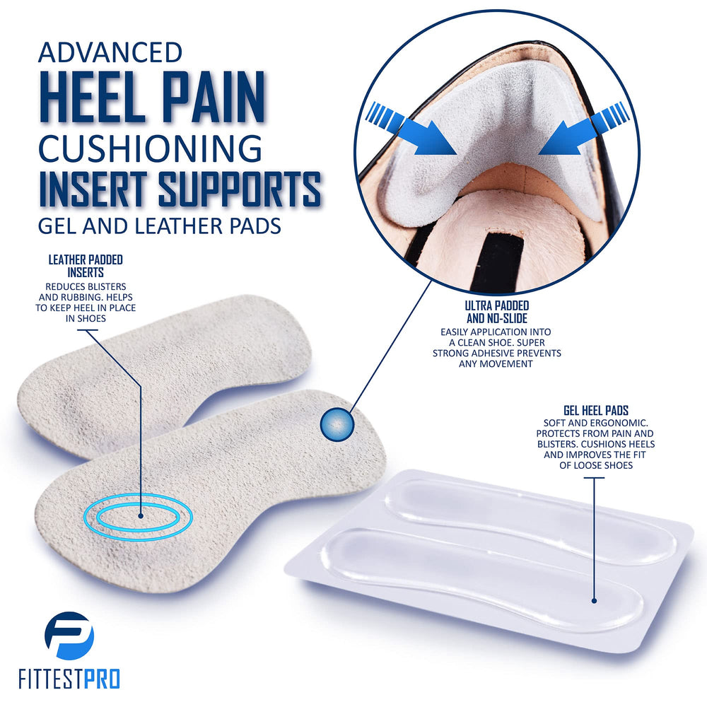Fittest Pro gel heel grips photo captures secure fit with breathable design