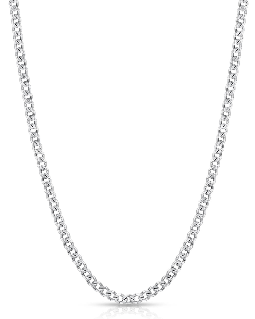 Fiusem 3.5mm silver chain for men close-up highlighting durable finish