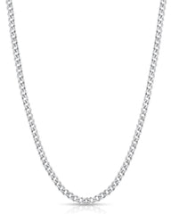 Fiusem 3.5mm silver chain for men close-up highlighting durable finish