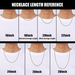 Fiusem stainless steel Cuban chain 20 inch length