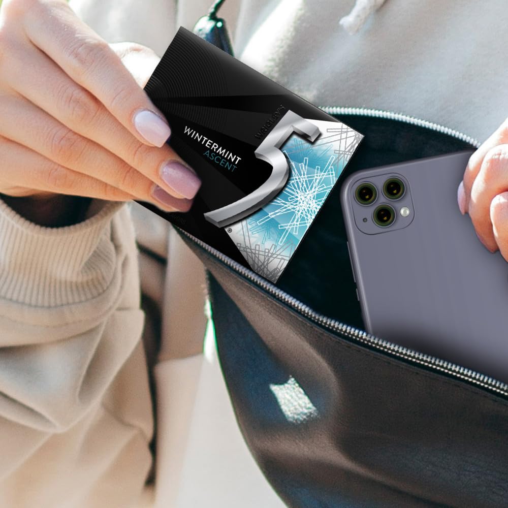 Individual Five GUM Wintermint Ascent packs for discreet use anywhere