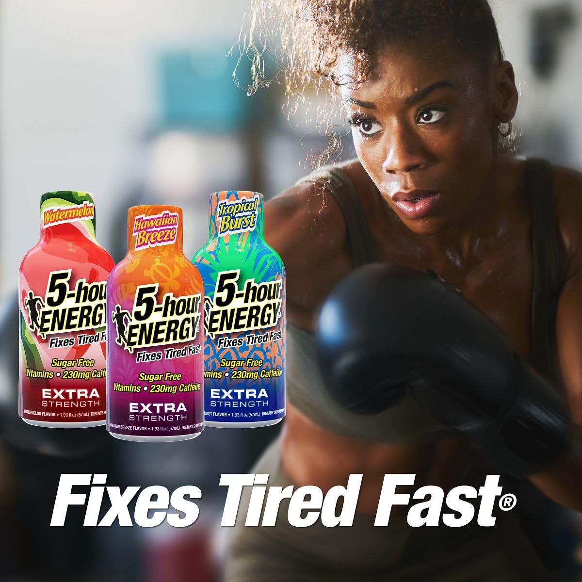 Five-hour ENERGY variety-pack box highlights convenient, portable energy on the go.