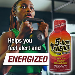 Five-hour ENERGY on-the-go shot highlighting quick caffeine boost for commutes