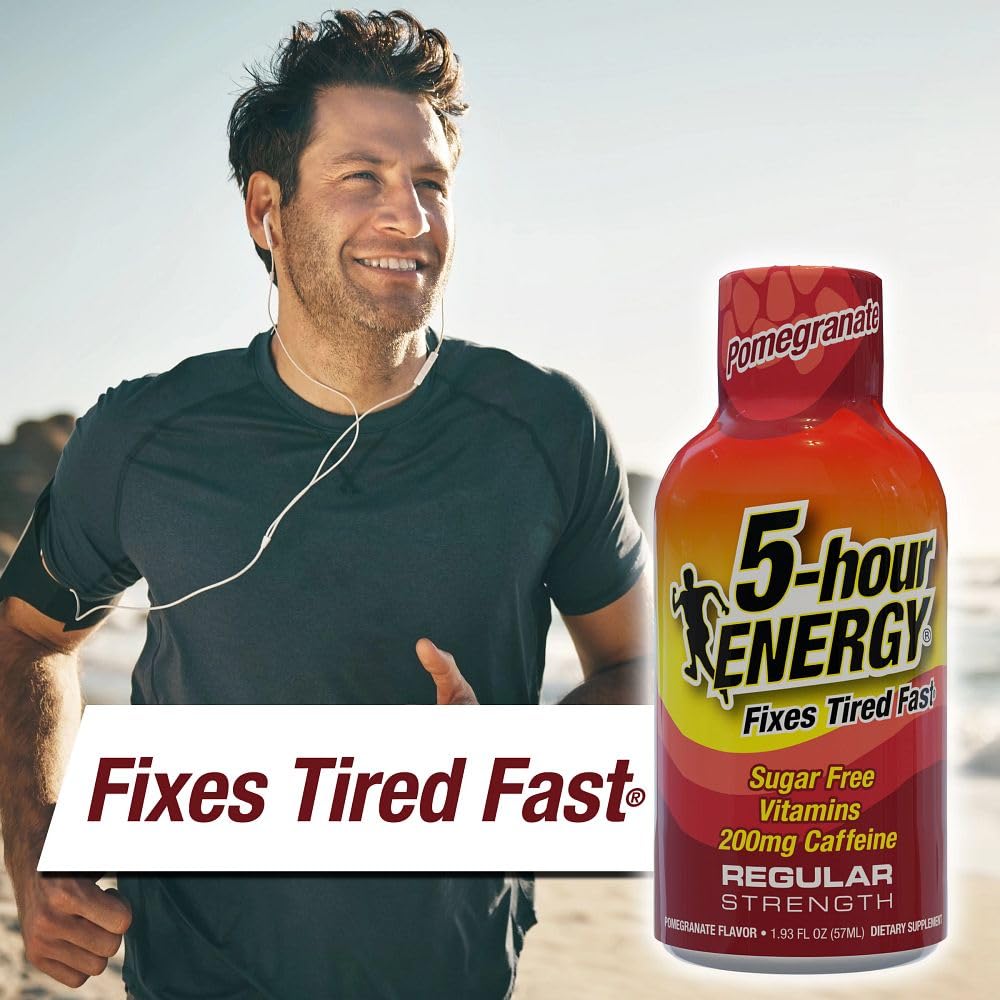 Five-hour ENERGY portable bottle ready for pocket or gym bag during busy mornings