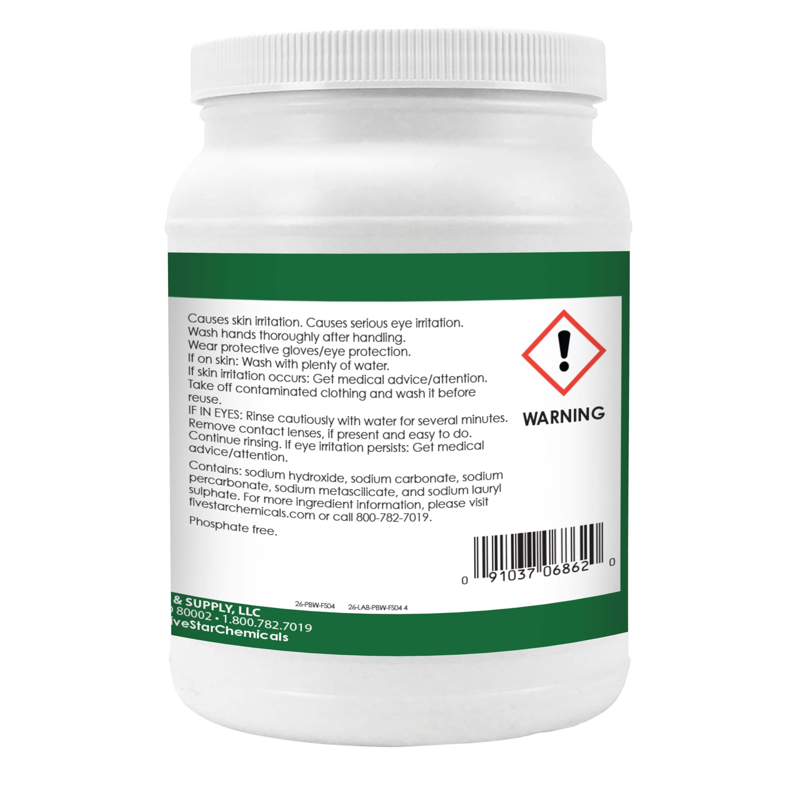 PBW cleanser soaking in a container to reach tough residues.